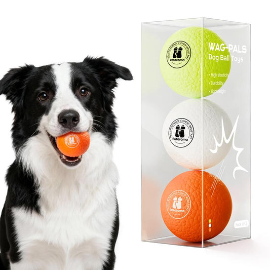 Potaroma Dog Ball Toys for Aggressive Chewers – 3 Pack Indestructible E-TPU Bouncy Pet Fetch Balls Floating Water Pool Toy for Small & Large Dogs, Indoor & Outdoor 2.8 Inch Diameter